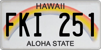 HI license plate FKI251