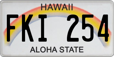HI license plate FKI254