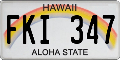 HI license plate FKI347