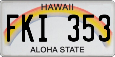 HI license plate FKI353