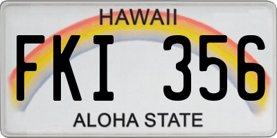 HI license plate FKI356