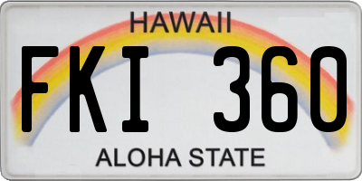 HI license plate FKI360