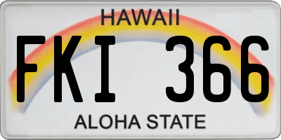 HI license plate FKI366