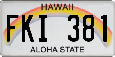 HI license plate FKI381
