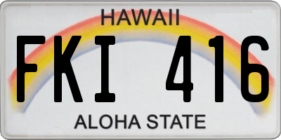 HI license plate FKI416
