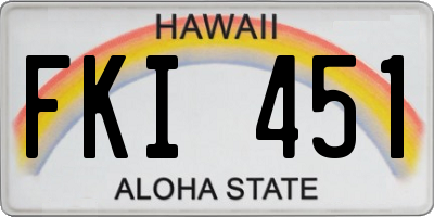 HI license plate FKI451