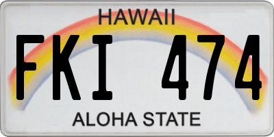 HI license plate FKI474