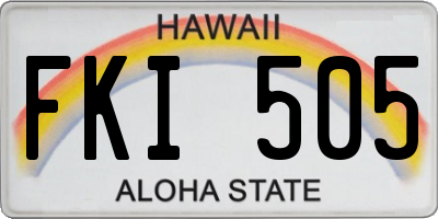 HI license plate FKI505