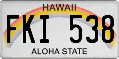 HI license plate FKI538