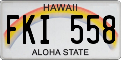 HI license plate FKI558