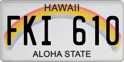 HI license plate FKI610