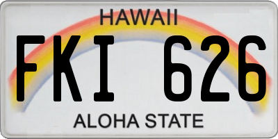 HI license plate FKI626