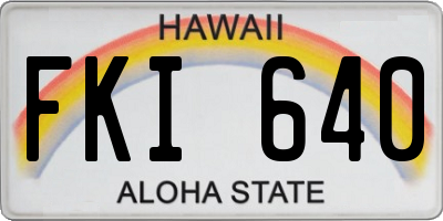 HI license plate FKI640
