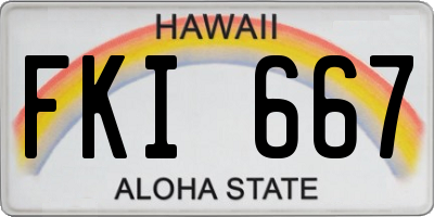 HI license plate FKI667
