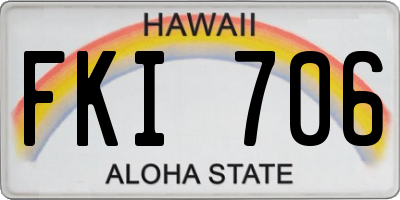 HI license plate FKI706