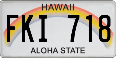 HI license plate FKI718
