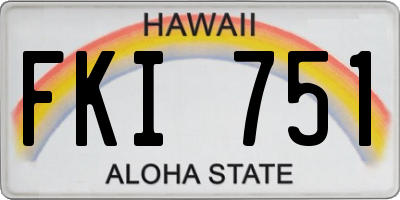 HI license plate FKI751