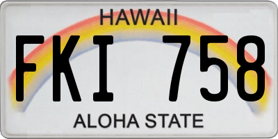 HI license plate FKI758