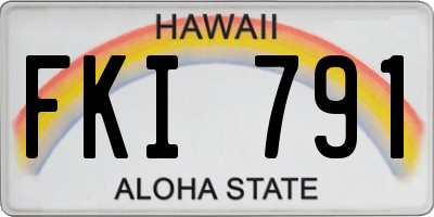 HI license plate FKI791