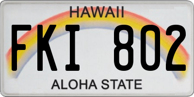 HI license plate FKI802