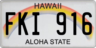 HI license plate FKI916