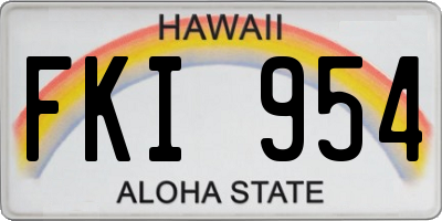 HI license plate FKI954