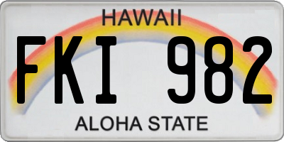 HI license plate FKI982
