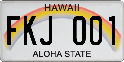 HI license plate FKJ001
