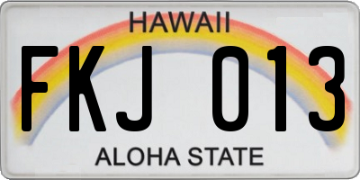 HI license plate FKJ013