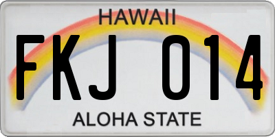 HI license plate FKJ014