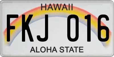 HI license plate FKJ016