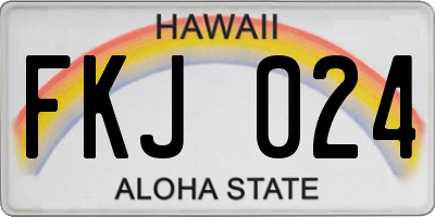 HI license plate FKJ024