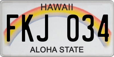 HI license plate FKJ034