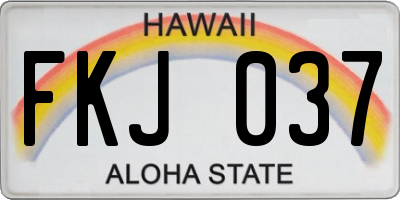HI license plate FKJ037