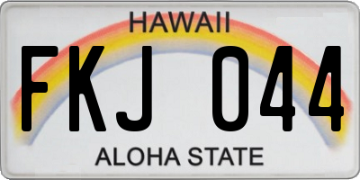 HI license plate FKJ044