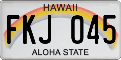 HI license plate FKJ045