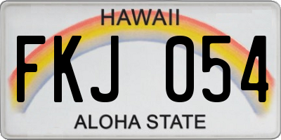 HI license plate FKJ054