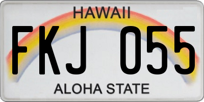 HI license plate FKJ055