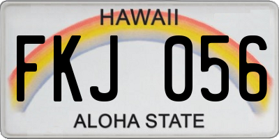 HI license plate FKJ056