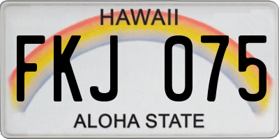 HI license plate FKJ075