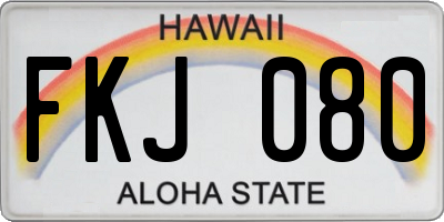 HI license plate FKJ080