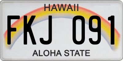 HI license plate FKJ091