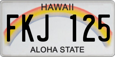 HI license plate FKJ125