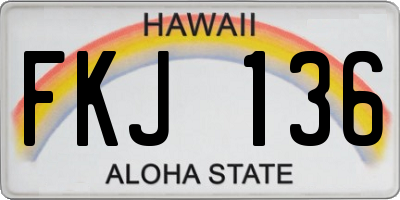 HI license plate FKJ136