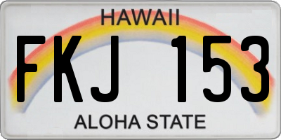 HI license plate FKJ153