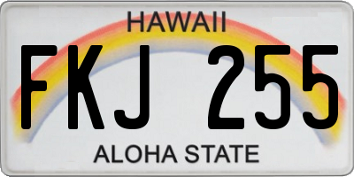 HI license plate FKJ255