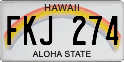 HI license plate FKJ274