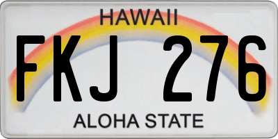 HI license plate FKJ276