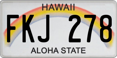 HI license plate FKJ278