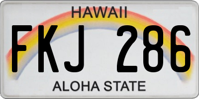 HI license plate FKJ286